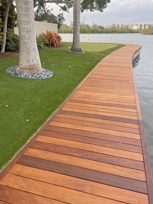 Synthetic turf is great for kids and pets.